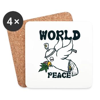 420 World Peace Dove 1 - Coasters (set of 4) - white - Front