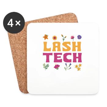 Technicienne en cils - Dessous de verre (lot de 4) - blanc - Devant