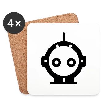 Petit robot - Dessous de verre (lot de 4) - blanc - Devant