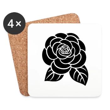 Fleur - Dessous de verre (lot de 4) - blanc - Devant