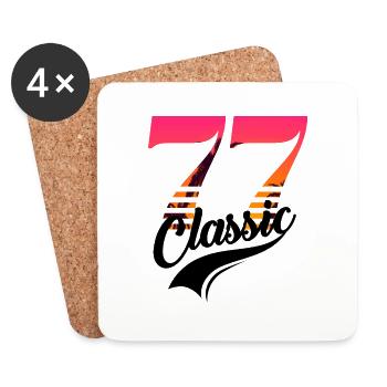 Vintage 1977-77th Birthday - Coasters (set of 4) - white - Front