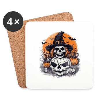 Halloween Whitch - Untersetzer (4er-Set) - Weiß - Vorne