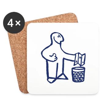 Stop Bureaucracy Funny Picture Gift Idea Office - Coasters (set of 4) - white - Front