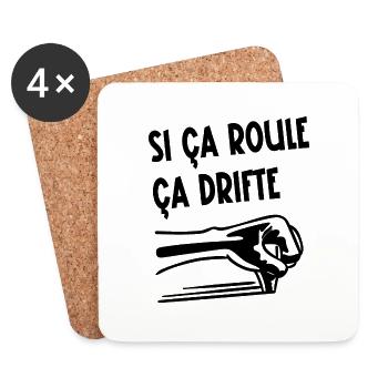 si ça roule ça drifte - Dessous de verre (lot de 4) - blanc - Devant