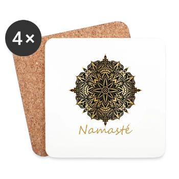 Namaste Gratitude & Self Love Gift Mandala - Coasters (set of 4) - white - Front