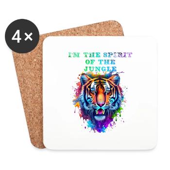 i m the spirit of the jungle - Coasters (set of 4) - white - Front