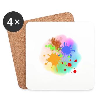 Splashes of colour - Coasters (set of 4) - white - Front