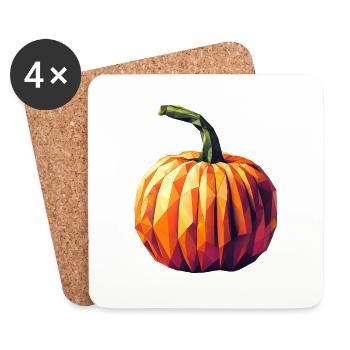 Autumn Magic: Geometric Pumpkin in - Coasters (set of 4) - white - Front