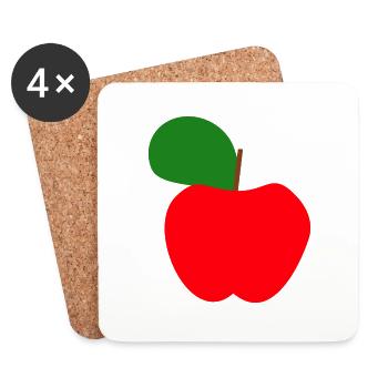 red apple - Coasters (set of 4) - white - Front