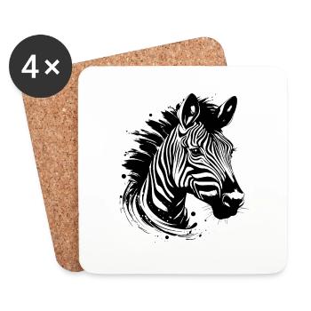zebrakopf - Untersetzer (4er-Set) - Weiß - Vorne