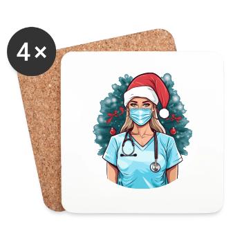 Merry Christmas Nurse - Coasters (set of 4) - white - Front