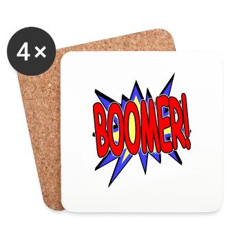 Boomer- Geburtstag-Humor-lustig-Version 2 - Untersetzer (4er-Set) - Weiß - Vorne