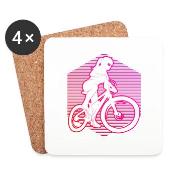 Cyclisme Hommes Femmes Cyclisme Cyclisme - Dessous de verre (lot de 4) - blanc - Devant