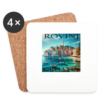 Rovinj Croatia Adriatic Coast - Coasters (set of 4) - white - Front