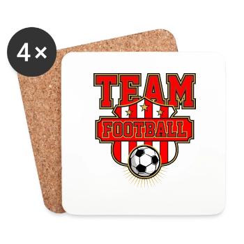 Team Football - Untersetzer (4er-Set) - Weiß - Vorne