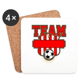 Team Football - Untersetzer (4er-Set) - Weiß - Vorne