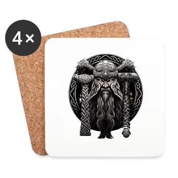 Wikinger Design Vegvisir Odin Valhalla - Untersetzer (4er-Set) - Weiß - Vorne