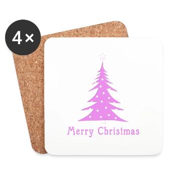 Merry Christmas - Untersetzer (4er-Set) - Weiß - Vorne