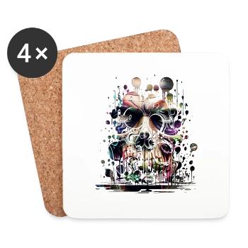 Graffiti Street Art Spray Vintage Stencil Retro - Coasters (set of 4) - white - Front
