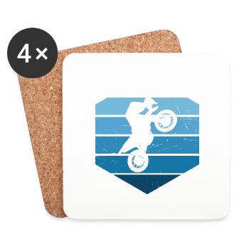 Dirt Biker Men's Supermoto Dirt Bike Freestyle Mot - Coasters (set of 4) - white - Front