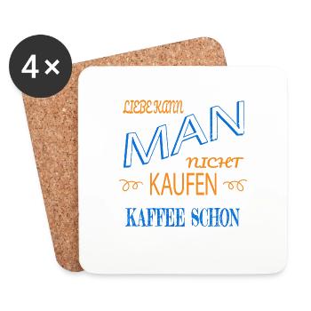 caffettiera kaffee kaffeebecher trinken - Untersetzer (4er-Set) - Weiß - Vorne