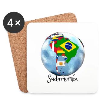 Ich liebe Südamerika / Lateinamerika - Untersetzer (4er-Set) - Weiß - Vorne