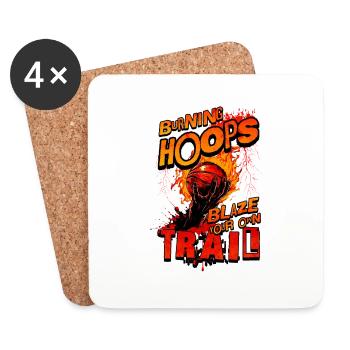 Basketball Burning Hoops Blaze Your Own Trail - Coasters (set of 4) - white - Front
