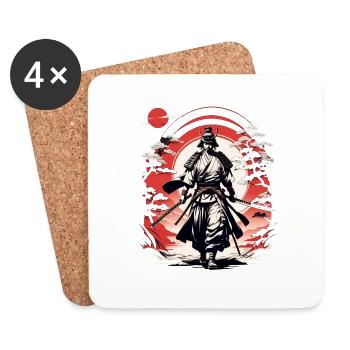 Samurai Warrior - Japan - Demon - Coasters (set of 4) - white - Front