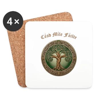 Celtic Tree Of Life Circle Design - Coasters (set of 4) - white - Front