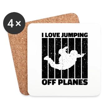 Skydiving Passion Design. Perfect Adrenaline Gift - Coasters (set of 4) - white - Front