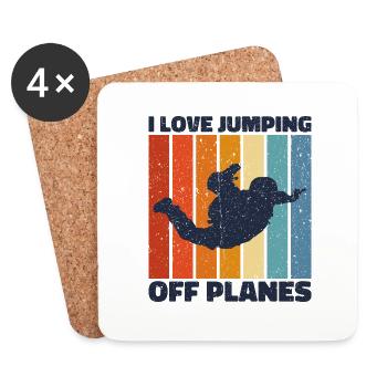 Skydiving Passion Design. Perfect Adrenaline Gift - Coasters (set of 4) - white - Front