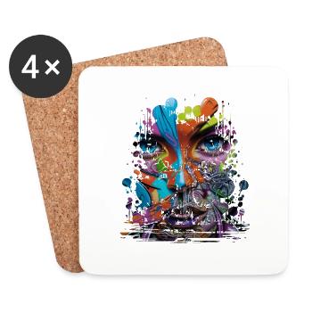 Graffiti Street Art Spray Colors Cool Artist Retro - Coasters (set of 4) - white - Front