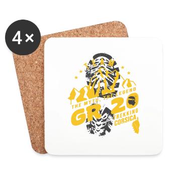 GR 20 trekking trek gr 20 corsica - Coasters (set of 4) - white - Front