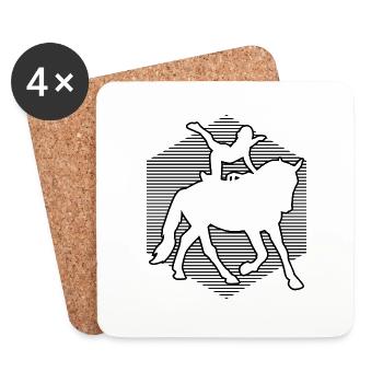 Acrobatics on horseback Horsemanship - Coasters (set of 4) - white - Front