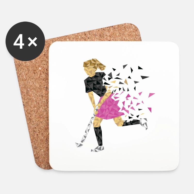 Hockeyspielerin schwarz pink - Untersetzer (4er-Set) - Weiß