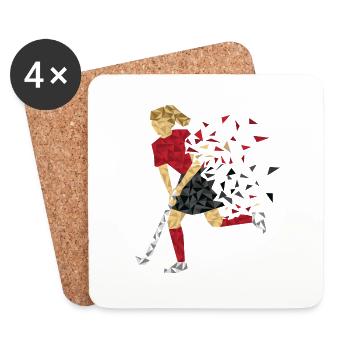 Hockeyspielerin rot schwarz - Untersetzer (4er-Set) - Weiß - Vorne