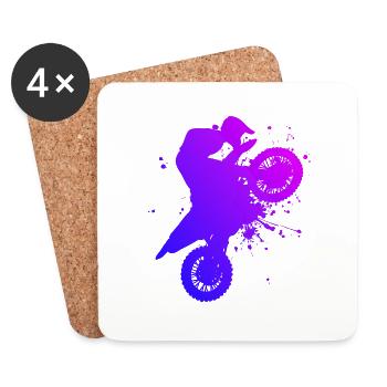 Freestyle Motocross Supermoto Dirt Bike Femme - Dessous de verre (lot de 4) - blanc - Devant