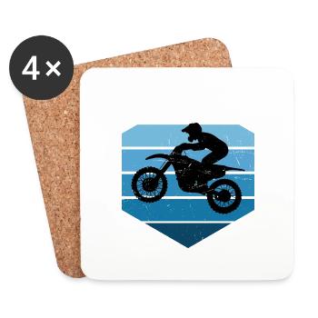 Dirt Biker Women's Motocross Dirt Bike Supermoto - Coasters (set of 4) - white - Front