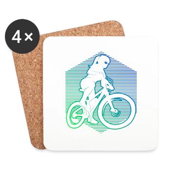Hommes VTT Cycliste Cyclisme Femmes - Dessous de verre (lot de 4) - blanc - Devant