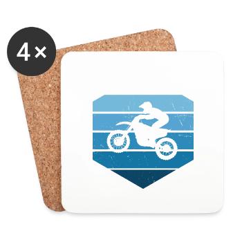 Men's Dirt Biker Freestyle Motocross Dirt Bike - Coasters (set of 4) - white - Front