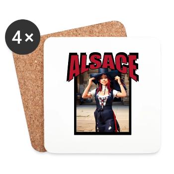 Alsacienne Manga - Dessous de verre (lot de 4) - blanc - Devant