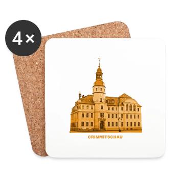 Crimmitschau Town Hall Pleiße Zwickau Saxony - Coasters (set of 4) - white - Front