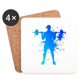Strength Training Fitness Women Cardio Men - Coasters (set of 4) - white - Front