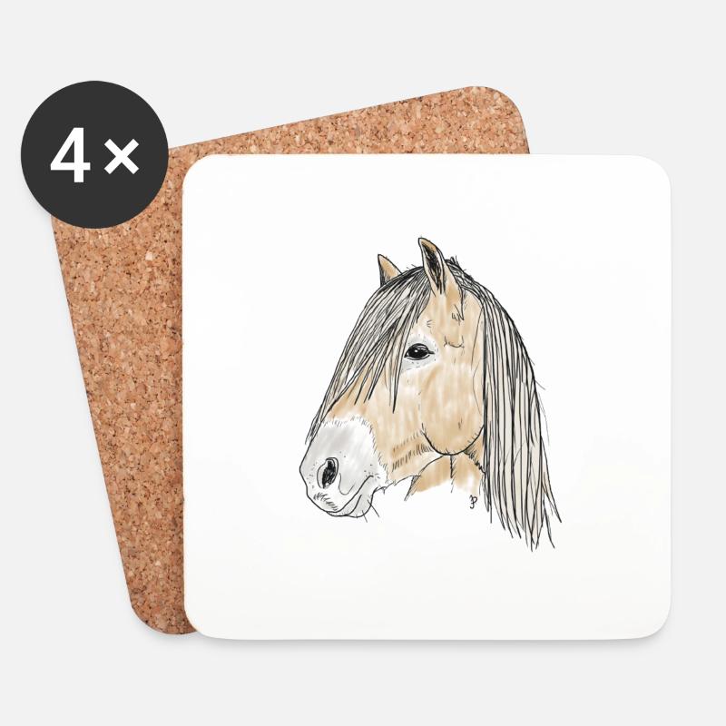 haflinger - Untersetzer (4er-Set) - Weiß