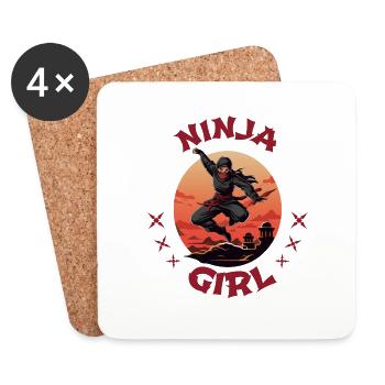 Charming Ninja Fighter I Ninja Girl I Ninja - Untersetzer (4er-Set) - Weiß - Vorne