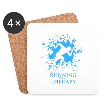 Running is my Therapy (2) - Coasters (set of 4) - white - Front