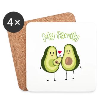 Famille d’avocats - Dessous de verre (lot de 4) - blanc - Devant