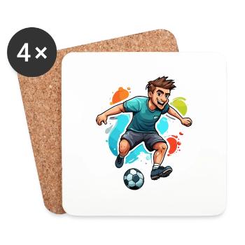 Footballer / Soccer / Pitch / Team - Coasters (set of 4) - white - Front