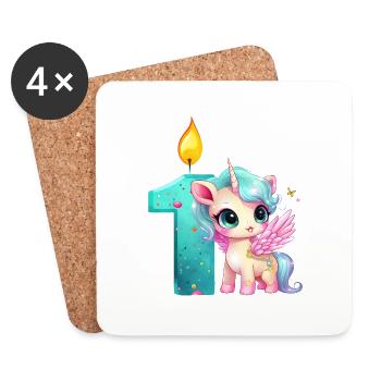 Birthday birthday party birthday gift born - Coasters (set of 4) - white - Front