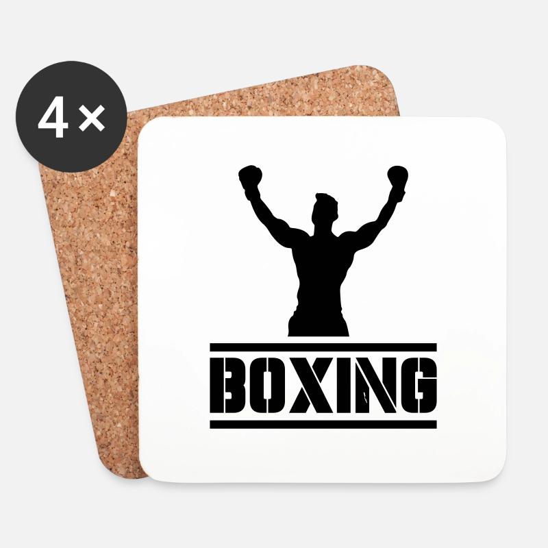 Boxing - Untersetzer (4er-Set) - Weiß